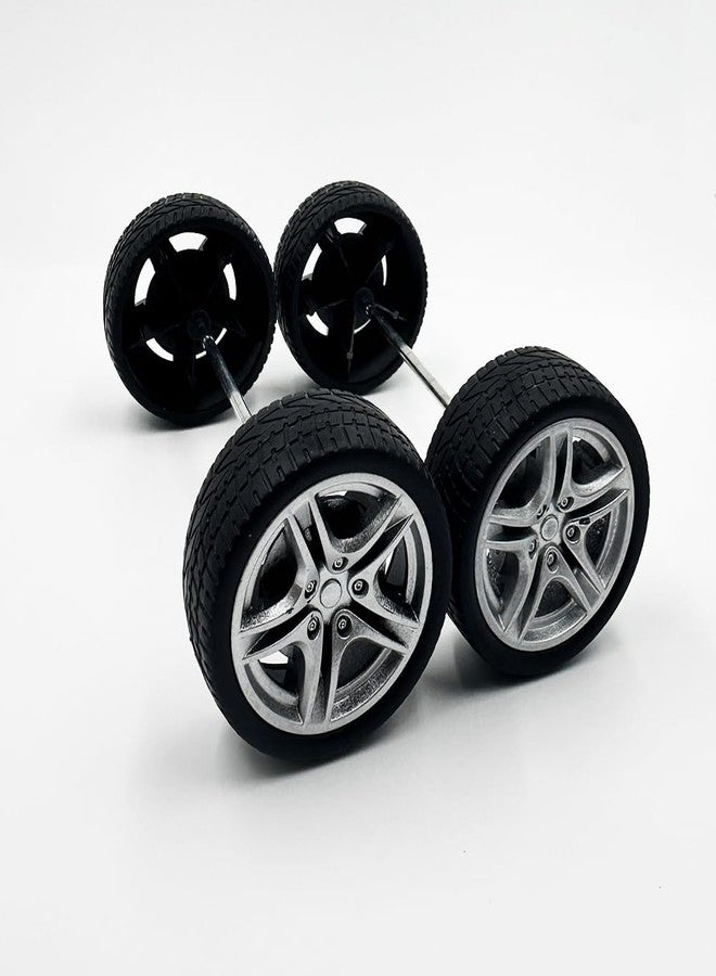 URIMPAVIDO 10PCS Toy Car Wheel 48mm Toy Car Rubber Tire Wheels with 5PCS Shaft Round Rod Axles for RC Car Truck Robot DIY Model Toy Parts - Image 5
